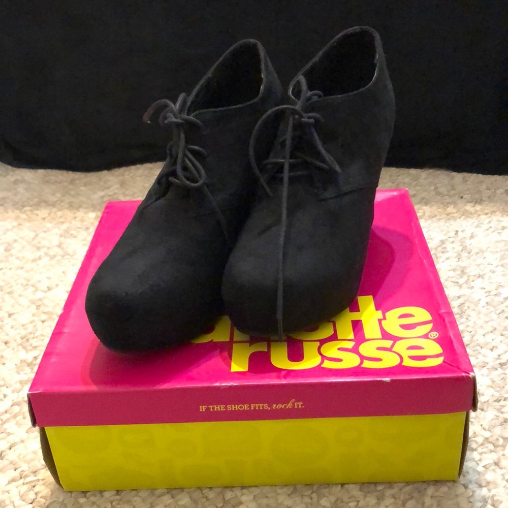 Suede wedge booties